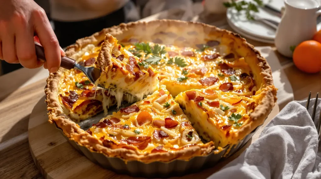 Cette quiche lorraine sans pâte fait fondre les calories sans sacrifier le goût de la recette traditionnelle