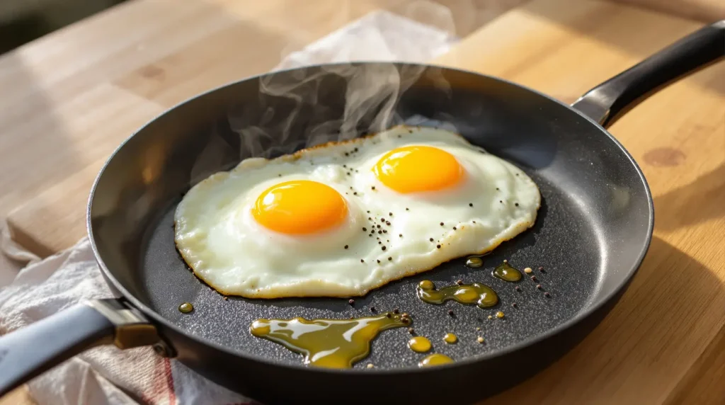 J’ai troqué l’huile et le beurre dans mes œufs frits : un plat plus léger mais tout aussi gourmand